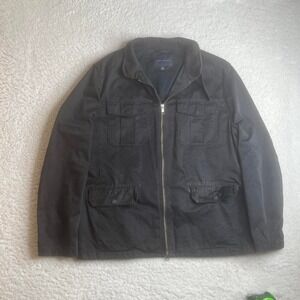 Vintage Banana republic men's black field coat bomber pocket military‎ xl